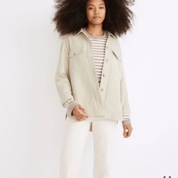 Madewell Women’s Waffleback Branner 100% Cotton Shirt Jacket Size Medium - Picture 4 of 14
